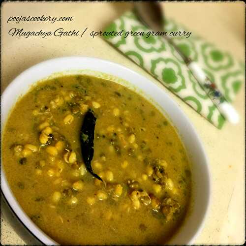 Mugachya Gathi / sprouted green gram curry