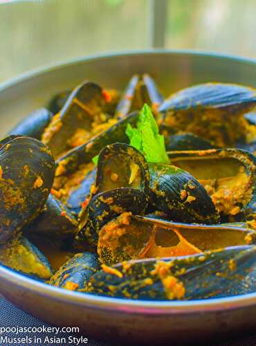 Mussels in Asian Style Recipe - Pooja's Cookery