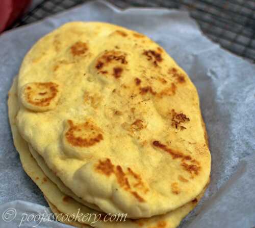 No Yeast Naan / Indian Flatbread Recipe - Pooja's Cookery