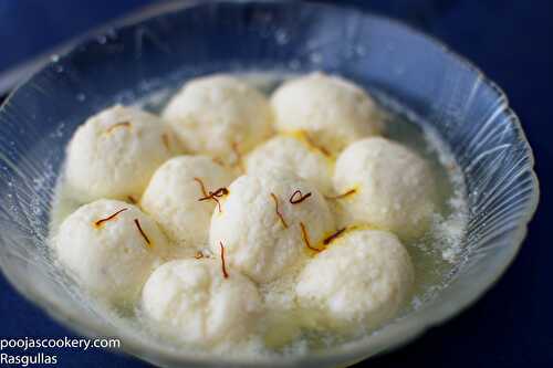 Rasgullas / Sweet Cottage Cheese Balls recipe- Pooja's Cookery