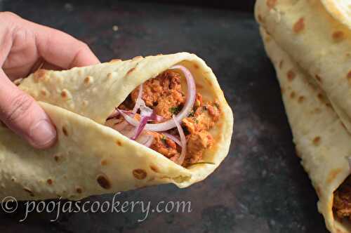 Recheado Chicken Naan Wraps - Fusion Recipe - Pooja's Cookery