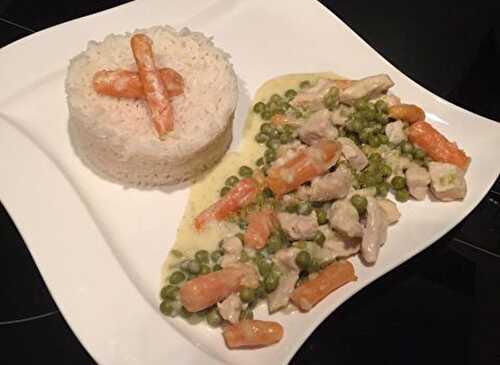 Chicken escalope and spring green peas