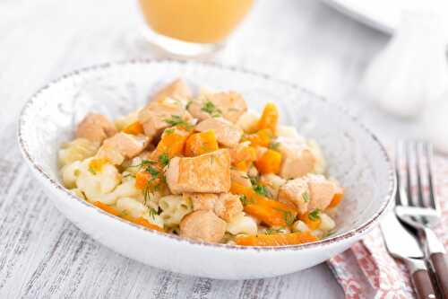 Chicken with carrots, ginger and tarragon