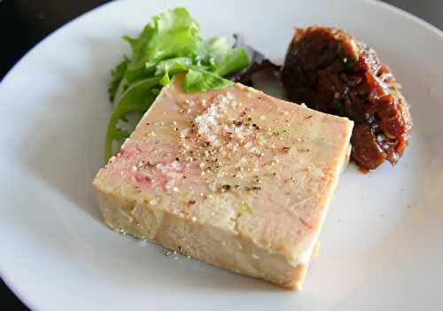 Chunk of goose liver with figs