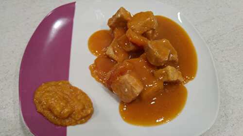 Fried pork with apricots