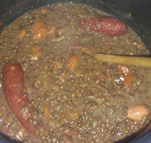 Lentils and sausages