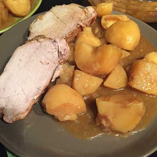 Pork roast with barbecue sauce and potatoes
