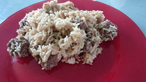 Rice with ground steak