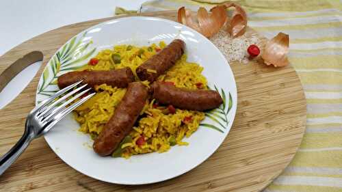 Rice with merguez sausages in a paella style