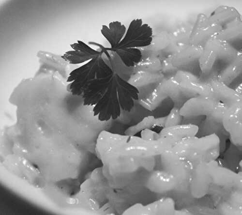 Risotto with coconut milk and prawns