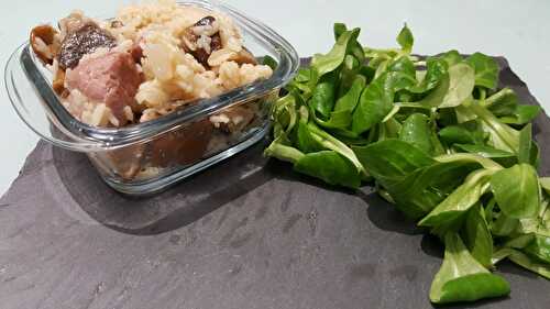 Risotto with duck fillet