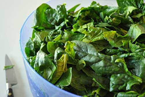 Spinach with soft creamy cheese