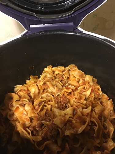 Tagliatelle style bolognese with cumin from Monica