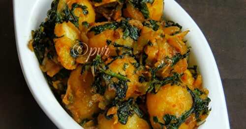 Babypotatoes Fenugreek Leaves Curry/ Aloo Methi Sabzi