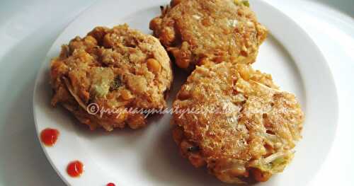 Baked Bread & Chickpeas Cutlet With Bean Sprouts
