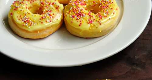 Baked Doughnuts with Lemon Cream Cheese Glaze ~~We Knead To Bake#6