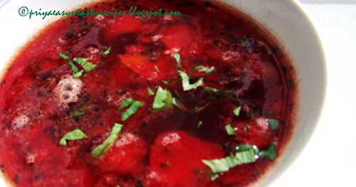 Beet Rasam & Chanadal and Bulgur Sundal - T& T from Madhuram's Eggless Cooking