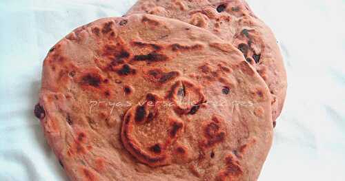 Beets & Shah Jeera Naan Without Yeast