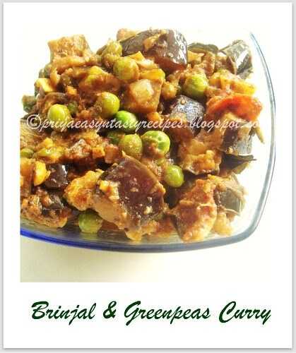 Brinjal & Green Peas Curry