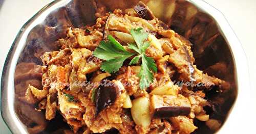 Brinjal Podi Curry/Karamadhu With Quinoa & Peanut Spice Powder