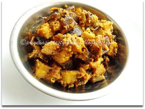 Brinjal Semi Dry Curry/Kathirikai Poriyal