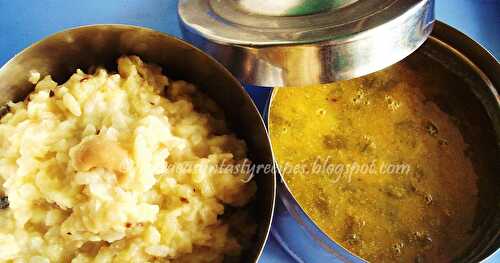 Brown Rice Ven Pongal & Green Spring Onions Sambhar