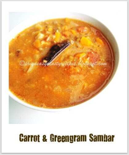 Carrot & Greengram Sambar