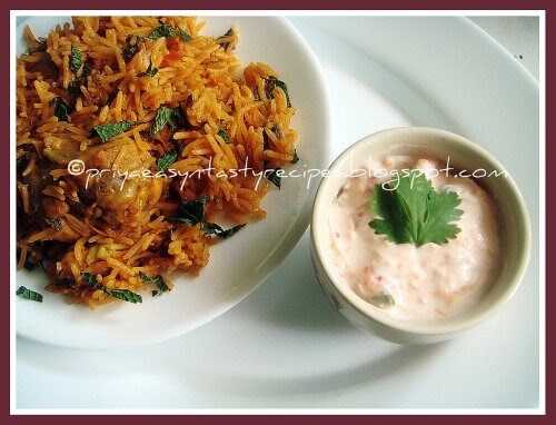 Chicken Briyani & Onion N Carrot Raita