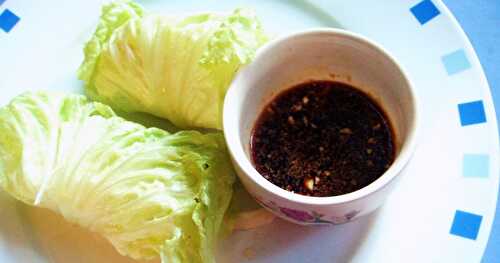 Chinese Style Lettuce Wraps With Nutty Sauce