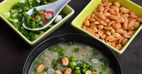 Chinese Vegetarian Rice Congee/Brown Rice & Gai Lan Jook/Xi Fan