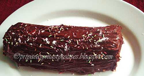 Chocolate Yule Log Cake/Buche de Noël