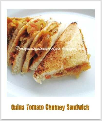 Chunky Onion Tomato Chutney Sandwich