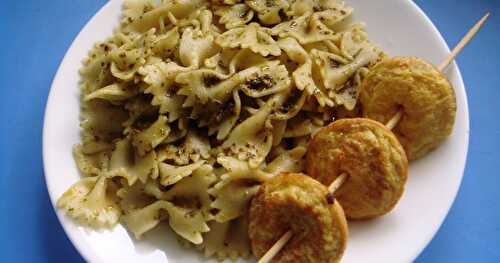 Coriander Pesto Pasta & Mini Omelettes