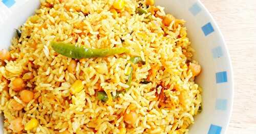 Corn,Carrot & Chickpeas Rice