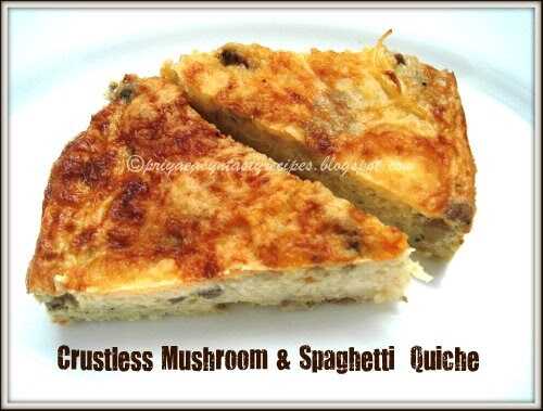 Crustless Mushroom & Spaghetti Quiche