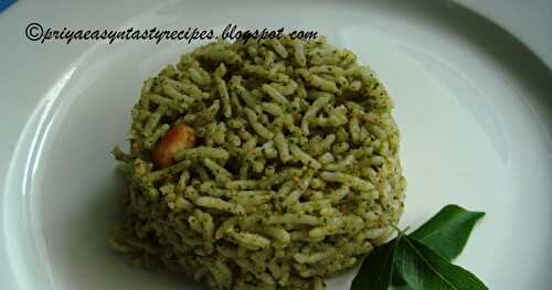 Curryleaves Rice (Kariveppillai Saadham)