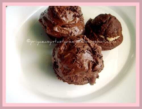 Devil's Food Cupcakes With Vanilla Cream Filling - My First Sweet Punch