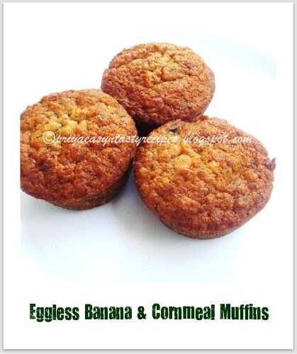 Eggless Banana & Cornmeal Muffins