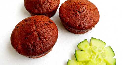 Eggless Chocolate,Cucumber & Walnut Muffins