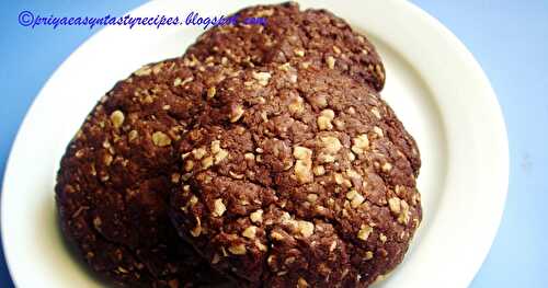 Eggless Chocolate & Oats Cookies