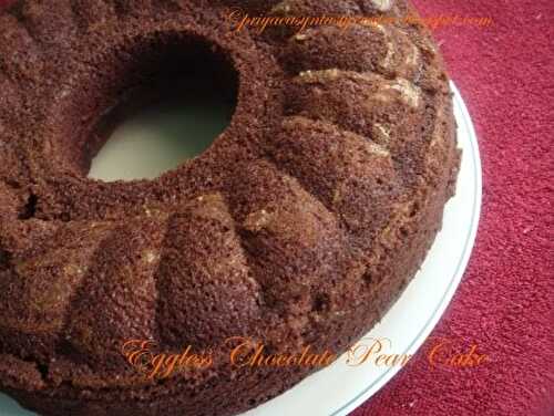 Eggless Chocolate Pear Cake