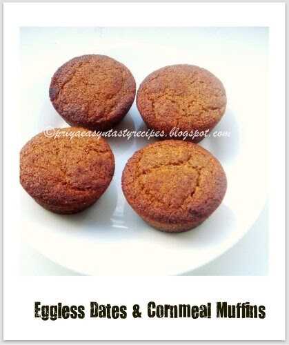 Eggless Dates & Cornmeal Muffins
