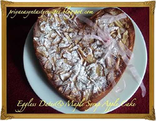 Eggless Dates &Maple Syrup Apple Cake