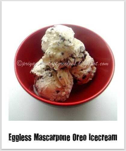 Eggless Mascarpone Oreo Icecream