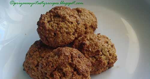 Eggless Oats, Coconut N Dates Cookies