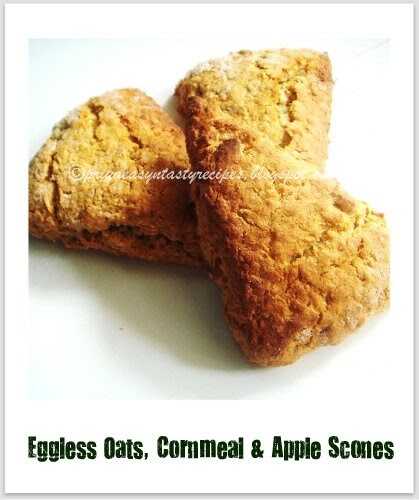 Eggless Oats, Cornmeal & Apple Scones