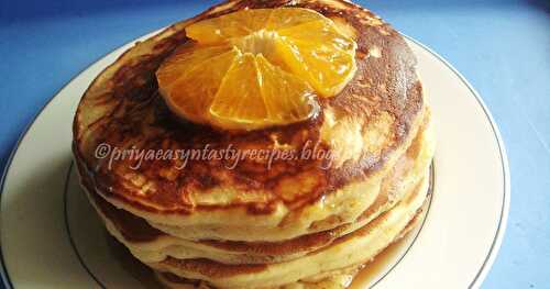 Eggless Orange Pancakes-Am Back