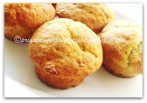 Eggless Orange PoppySeeds Muffins