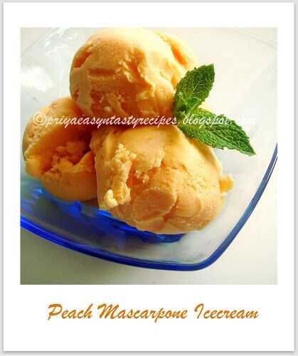 Eggless Peach Mascarpone Icecream