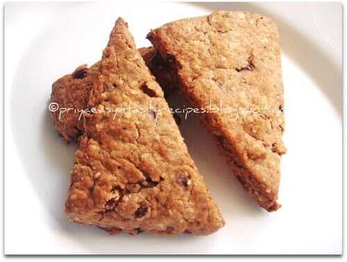 Eggless Raisins & Chocolate Breakfast Scones